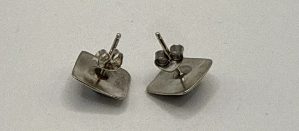 STERLING SILVER SOUTHWESTERN STUD EARRINGS WITH TURQUOISE: STERLING SILVER SOUTHWESTERN STUD EARRINGS WITH TURQUOISE STERLING SILVER SOUTHWESTERN STUD EARRINGS WITH TURQUOISE Delve into the rich heritage of Southwestern design with these Sterling Silver stud 