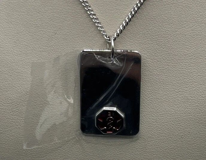 DOC TOCK STERLING SILVER MEDICAL ALERT PENDANT (ENGRAVEABLE) WITH 25" CHAIN (1 of 1)