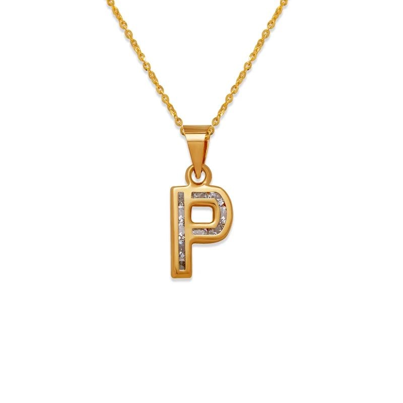 NEW 14K YELLOW GOLD INITIAL "P" PENDANT (1 of 2)