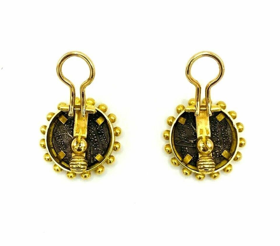 ELIZABETH LOCKE 18 KARAT YELLOW GOLD ANCIENT COIN EARRINGS (1 of 2)