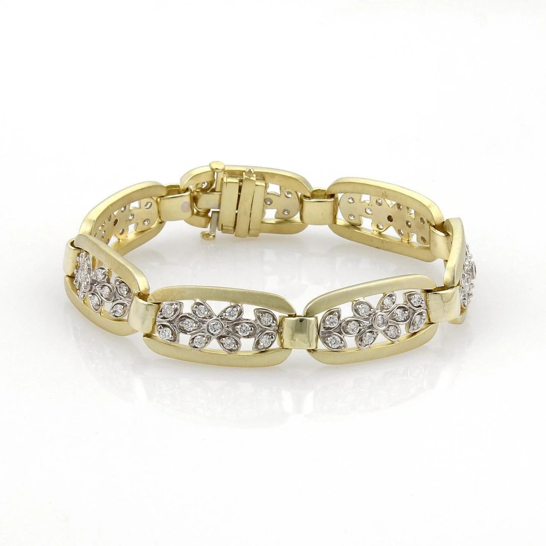 18K YELLOW GOLD DIAMOND & MARQUEE CUT EMERALD COCKTAIL RING SIZE - 7 (1 of 1)