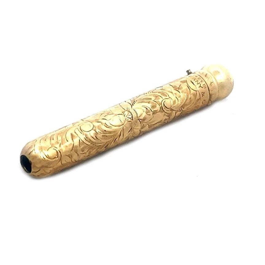 TIFFANY & CO. GOLD PENCIL 14K YELLOW FLORAL CASE MECHANICAL STYLE (1 of 2)