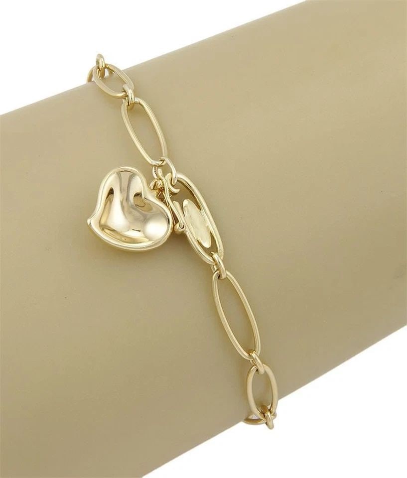 GOLD LAPIS BRACELET 14K YELLOW LARGE ROUND & FLORAL LINK STYLE (1 of 1)