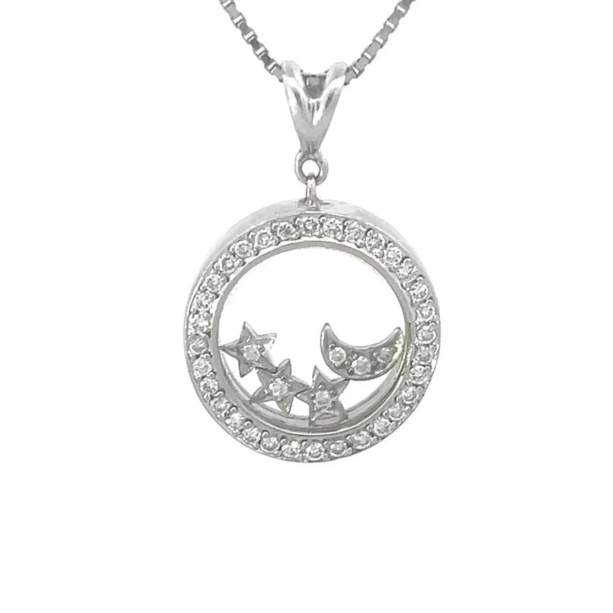 DIAMOND & GEMS GOLD PENDANT 14K TWO TONE MULTI-COLOR FLOWER W/CHAIN: DIAMOND & GEMS GOLD PENDANT 14K TWO TONE MULTI-COLOR FLOWER W/CHAIN This lovely pendant and chain necklace is crafted from 14k yellow and white gold. The pendant features a long curved stem with four 