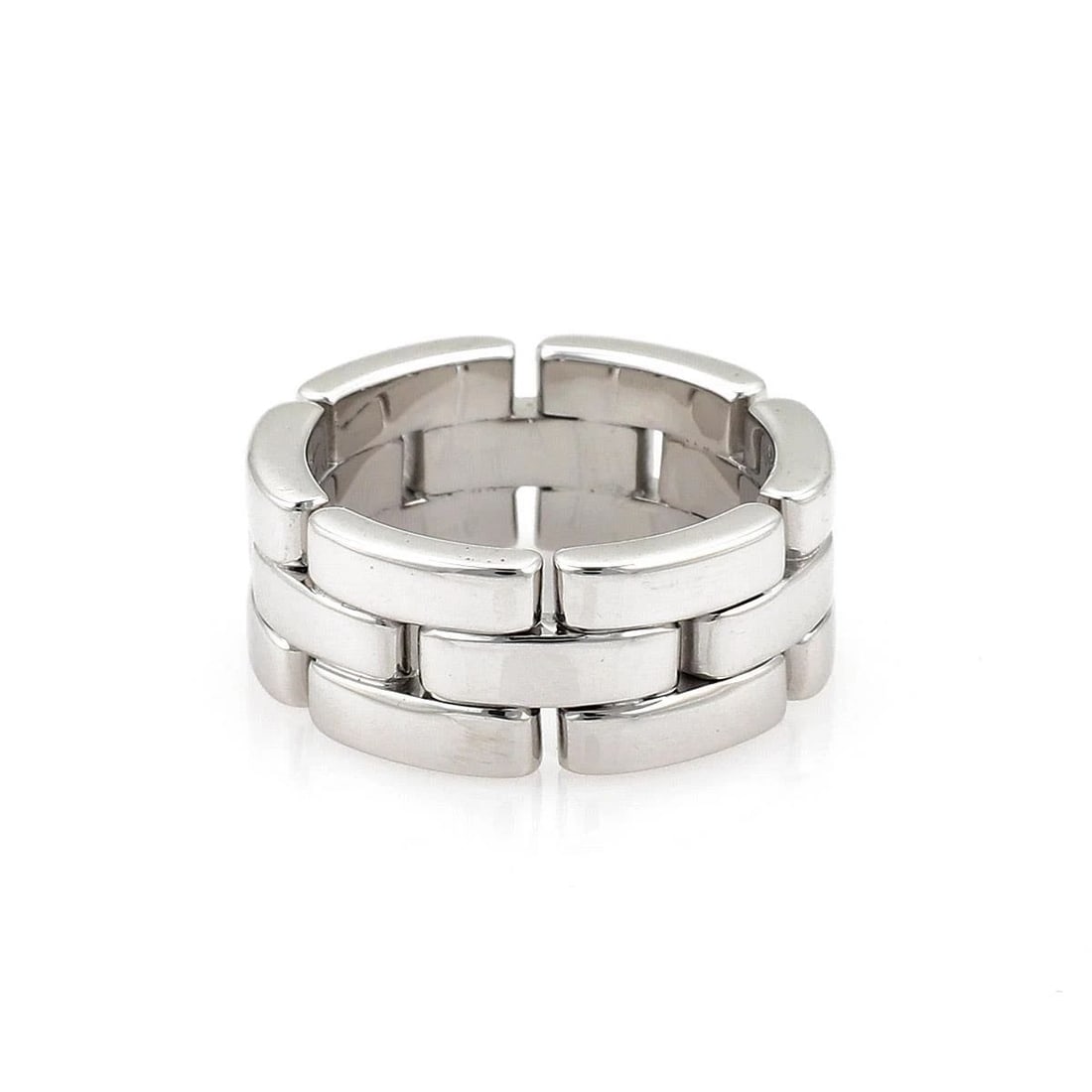 BVLGARI BULGARI RING B ZERO-1 18K WHITE GOLD 9MM BAND SIZE EU 56-US 7.5: The Bvlgari Bulgari Ring B Zero-1 is a luxurious piece of fine jewelry crafted in 18k white gold with a sleek 9mm band design. Made in Italy, this ring is signed by the renowned Bvlgari brand and feat