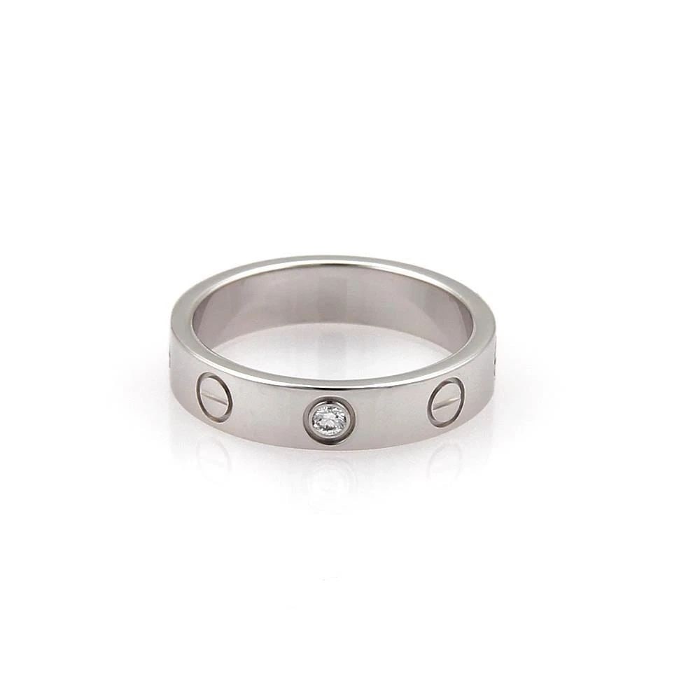 CARTIER MAILLON PANTHERE 18K WHITE GOLD 1 ROW BAND RING SIZE 48-US 4.5 CERT (1 of 2)