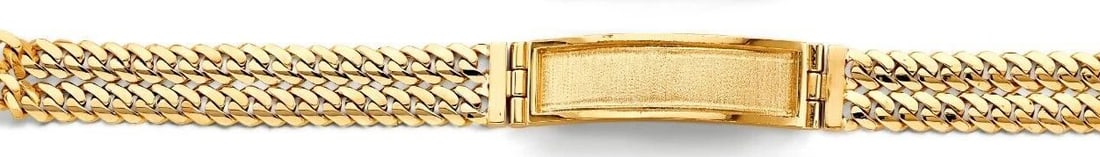 NEW 14K YELLOW GOLD 2 LINE CURB ID BRACELET: NEW 14K YELLOW GOLD 2LINE CUBAN ID BRACELET 2LINE CUBAN ID BRACELET NEW 14K YELLOW GOLD LENGTH - 8.5in Apx WEIGHT - 50.2g