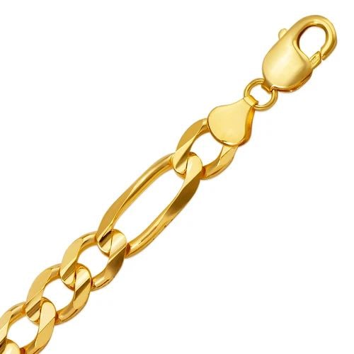 NEW 14K YELLOW GOLD FIGARO FLAT BRACELET: NEW 14K YELLOW GOLD FIGARO FLAT BRACELET FIGARO FLAT BRACELET NEW 14K YELLOW GOLD LENGTH: 8" 8.5" inch AVERAGE Apx WEIGHT: 25.0g