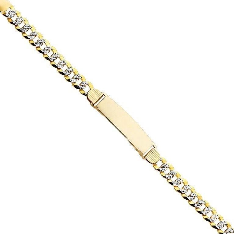 NEW 14K YELLOW GOLD CURB CUBAN WP ID BRACELET (1 of 2)