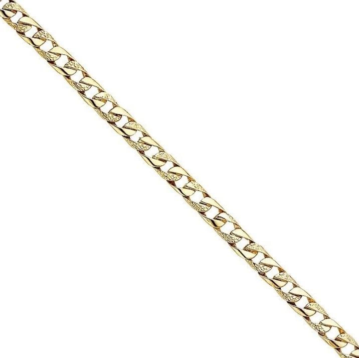 NEW 14K YELLOW GOLD NUGGET CURB LINK BRACELET (1 of 2)