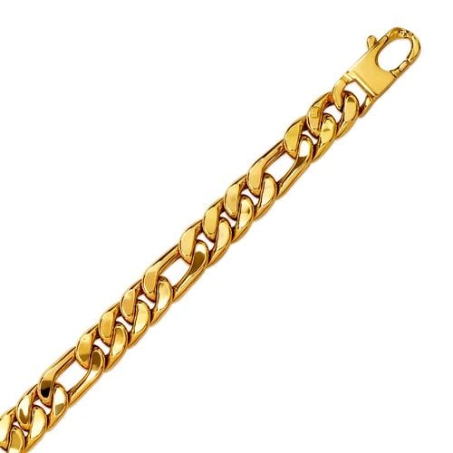 NEW 14K YELLOW GOLD HOLLOW FIGARO BRACELET: NEW 14K YELLOW GOLD HOLLOW FIGARO BRACELET HOLLOW FIGARO BRACELET NEW 14K YELLOW GOLD LENGTH: 8.5" inch AVERAGE Apx WEIGHT: 17.0g