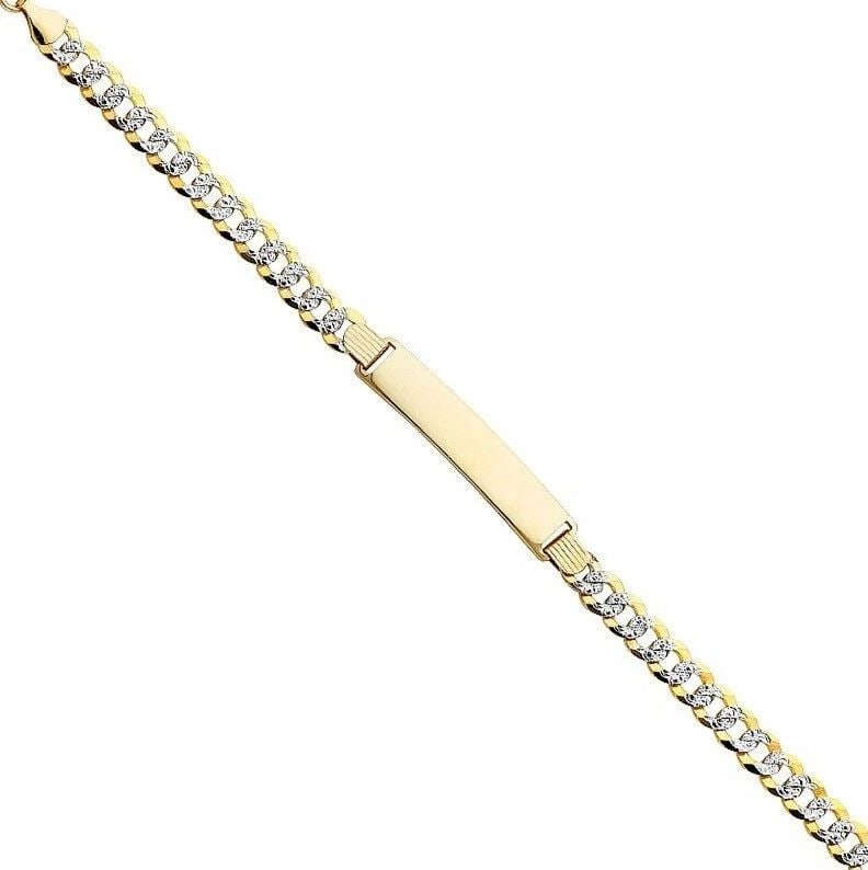 NEW 14K YELLOW GOLD CUBAN WP ID BRACELET (1 of 2)