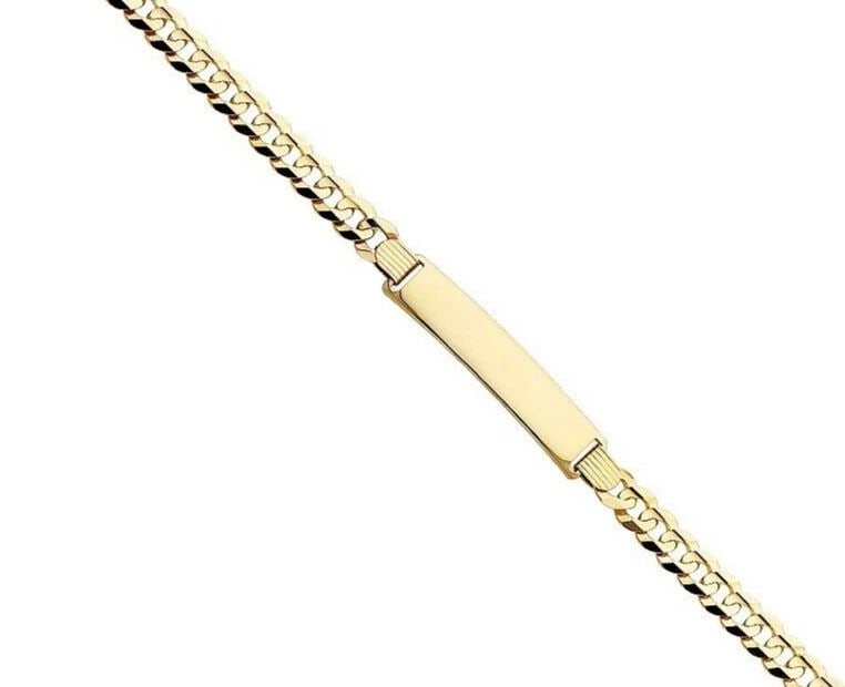 NEW 14K YELLOW GOLD CUBAN ID BRACELET: 14K YELLOW GOLD CUBAN ID BRACELET CUBAN ID BRACELET NEW 14K YELLOW GOLD LENGTH - 8.5in Apx WEIGHT - 14.3g