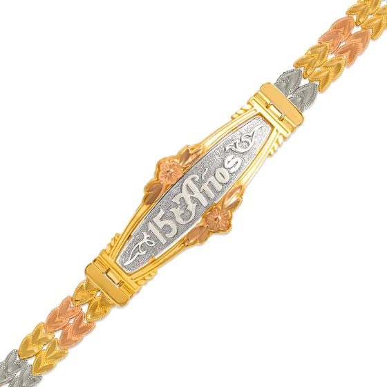 NEW 14K TRICOLOR GOLD DIAMOND CUT FACETED BRACELET: NEW 14K TRICOLOR GOLD DIAMOND CUT FACETED BRACELET DIAMOND CUT FACETED BRACELET NEW 14K TRICOLOR GOLD LENGTH: 7" inch AVERAGE Apx WEIGHT : 12.9g