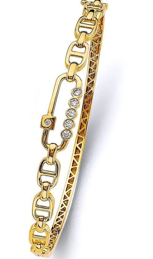 NEW 14K YELLOW GOLD MARINER LINK OVAL BANGLE (1 of 2)