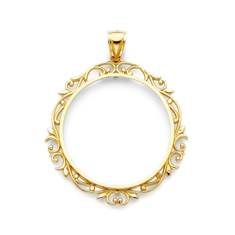 NEW 14K YELLOW GOLD FLOWER FRAME (50PESOS): NEW 14K YELLOW GOLD FLOWER FRAME (50PESOS) FLOWER FRAME (50PESOS) NEW 14K YELLOW GOLD Height : 55 mm Width : 45 mm Apx. WEIGHT : 8.2g