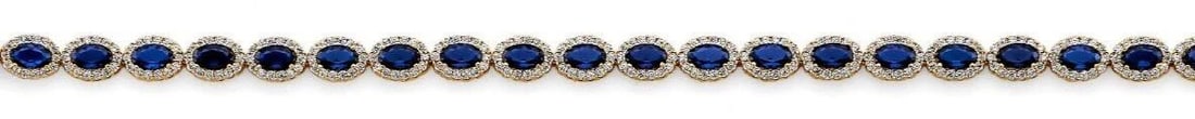 NEW 14K YELLOW GOLD OVAL BLUE STONE BRACELET (1 of 2)