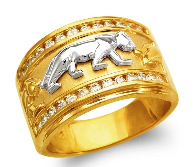 NEW 14K TWO TONE GOLD MEN'S FANCY RING (1 of 2)