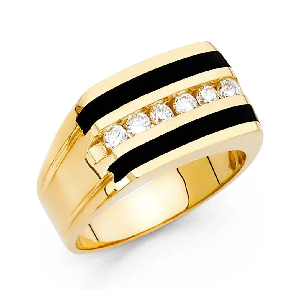 NEW 14K YELLOW GOLD ONYX MEN'S RING - SIZE 10: NEW 14K YELLOW GOLD ONYX MEN'S RING ONYX MEN'S RING NEW 14K YELLOW GOLD WIDTH : 12 mm WEIGHT : 10.5g