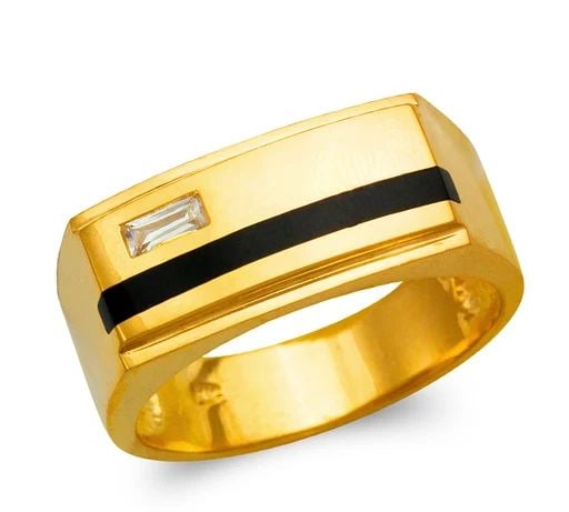 NEW 14K YELLOW GOLD MEN'S FULL CUT ONYX RING: NEW 14K YELLOW GOLD MEN'S FULL CUT ONYX RING MEN'S FULL CUT ONYX RING NEW 14K YELLOW GOLD SIZE Apx: 10mm Apx WEIGHT: 10.3g