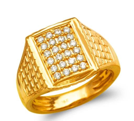 NEW 14K YELLOW GOLD MEN'S CLUSTER RING (1 of 2)