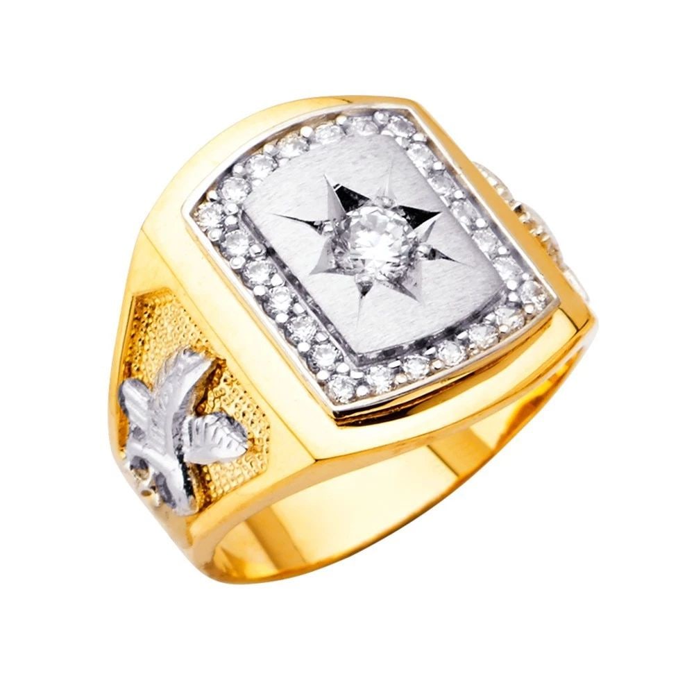 NEW 14K TWO TONE GOLD MEN'S RING - SIZE 10 (1 of 2)