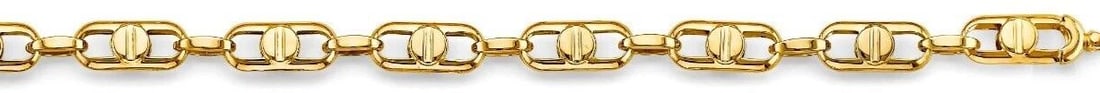 NEW 14K YELLOW GOLD FANCY SCREW LINK MEN'S BRACELET: NEW 14K YELLOW GOLD FANCY SCREW LINK MEN'S BRACELET FANCY SCREW LINK MEN'S BRACELET NEW 14K YELLOW GOLD LENGTH - 8.5in Apx WEIGHT - 9.4g