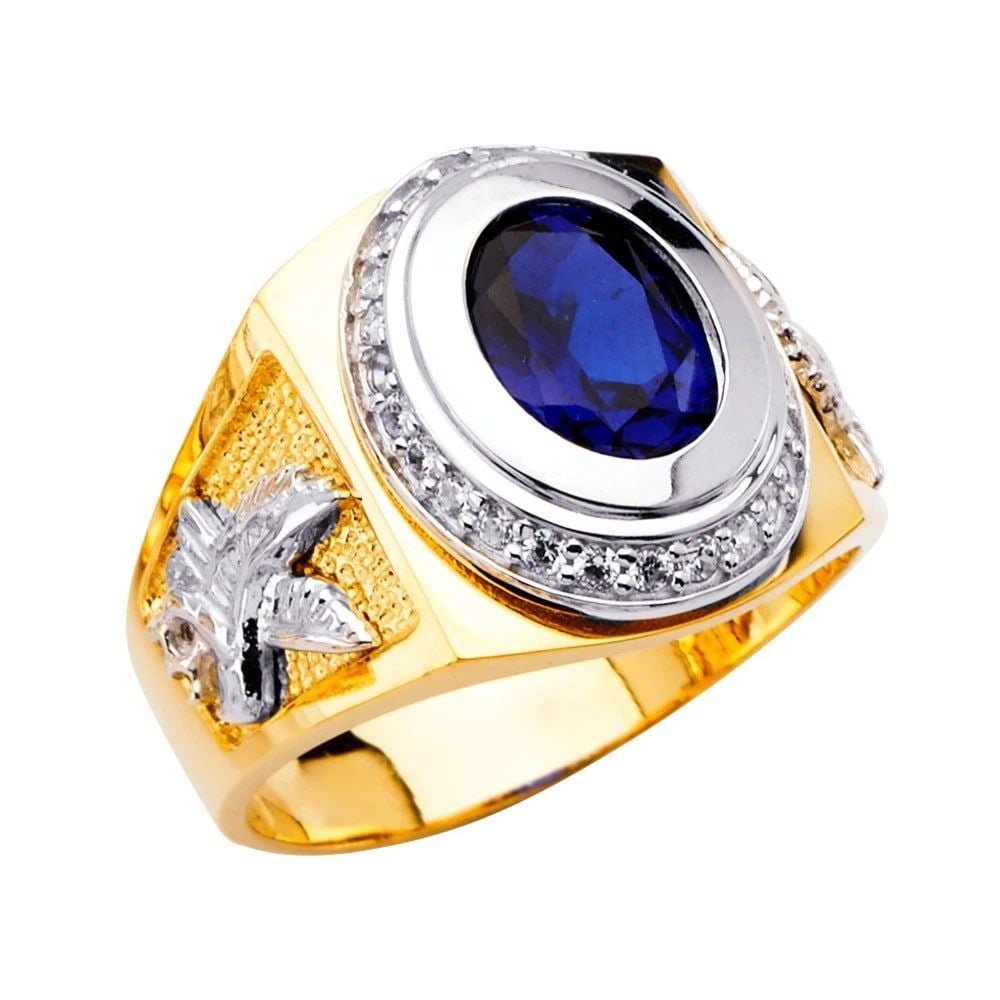 NEW 14K TWO TONE GOLD MEN'S RING - SIZE 10 (1 of 2)
