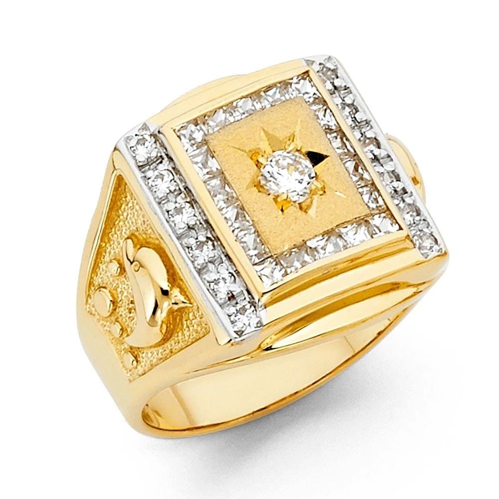 NEW 14K YELLOW GOLD MEN'S RING - SIZE 10 (1 of 2)