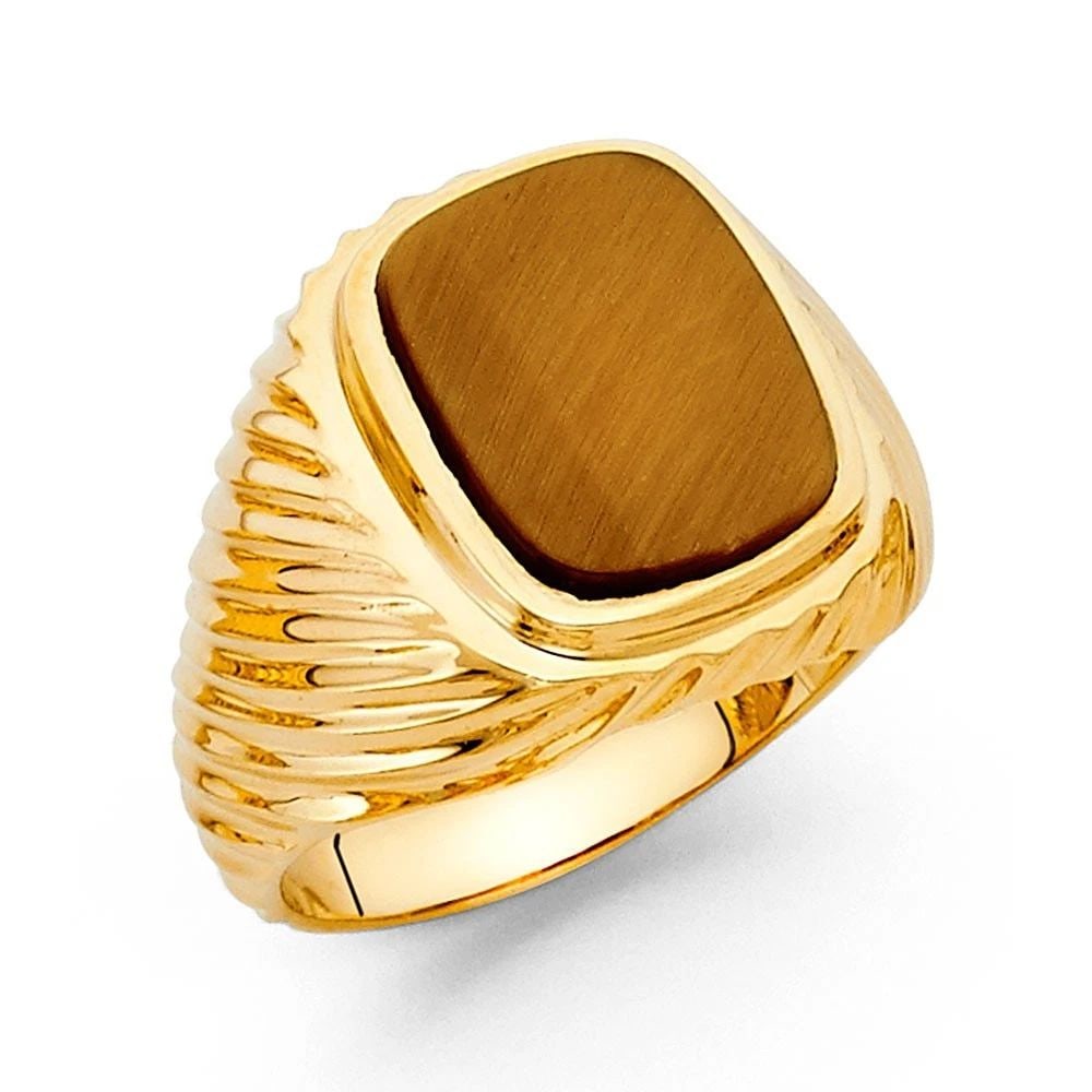 NEW 14K YELLOW GOLD MEN'S RING - SIZE 10 (1 of 2)