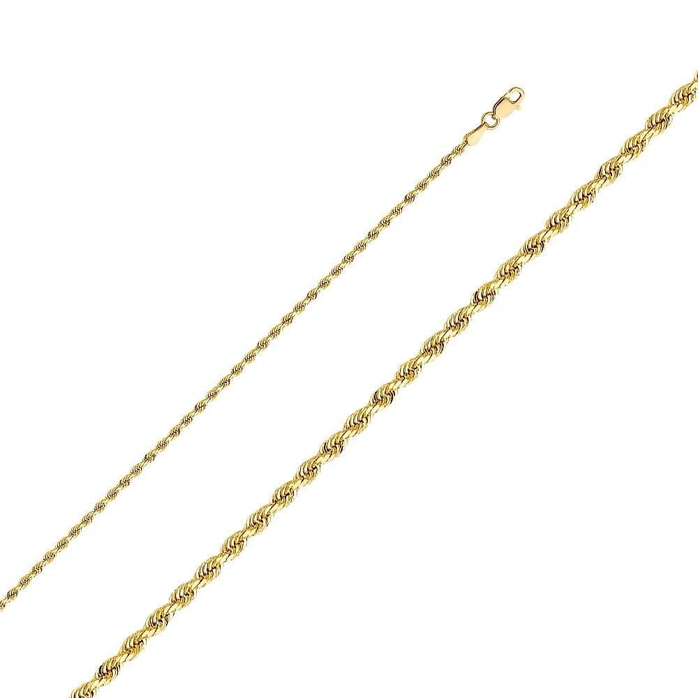 NEW 14K YELLOW GOLD SOLID ROPE 1.9MM DC CHAIN (1 of 2)