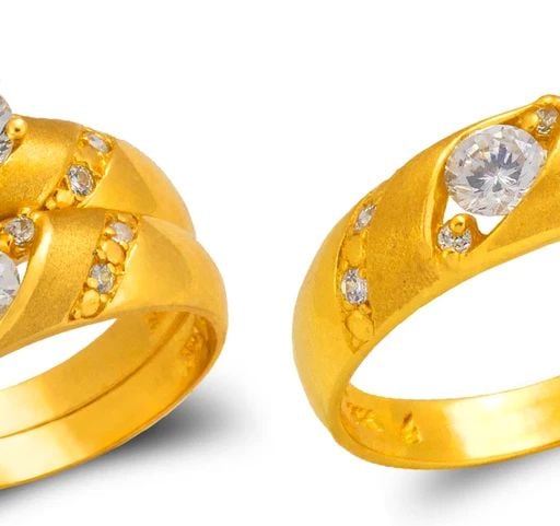 NEW 14K YELLOW GOLD WEDDING TRIO RING SET (1 of 2)