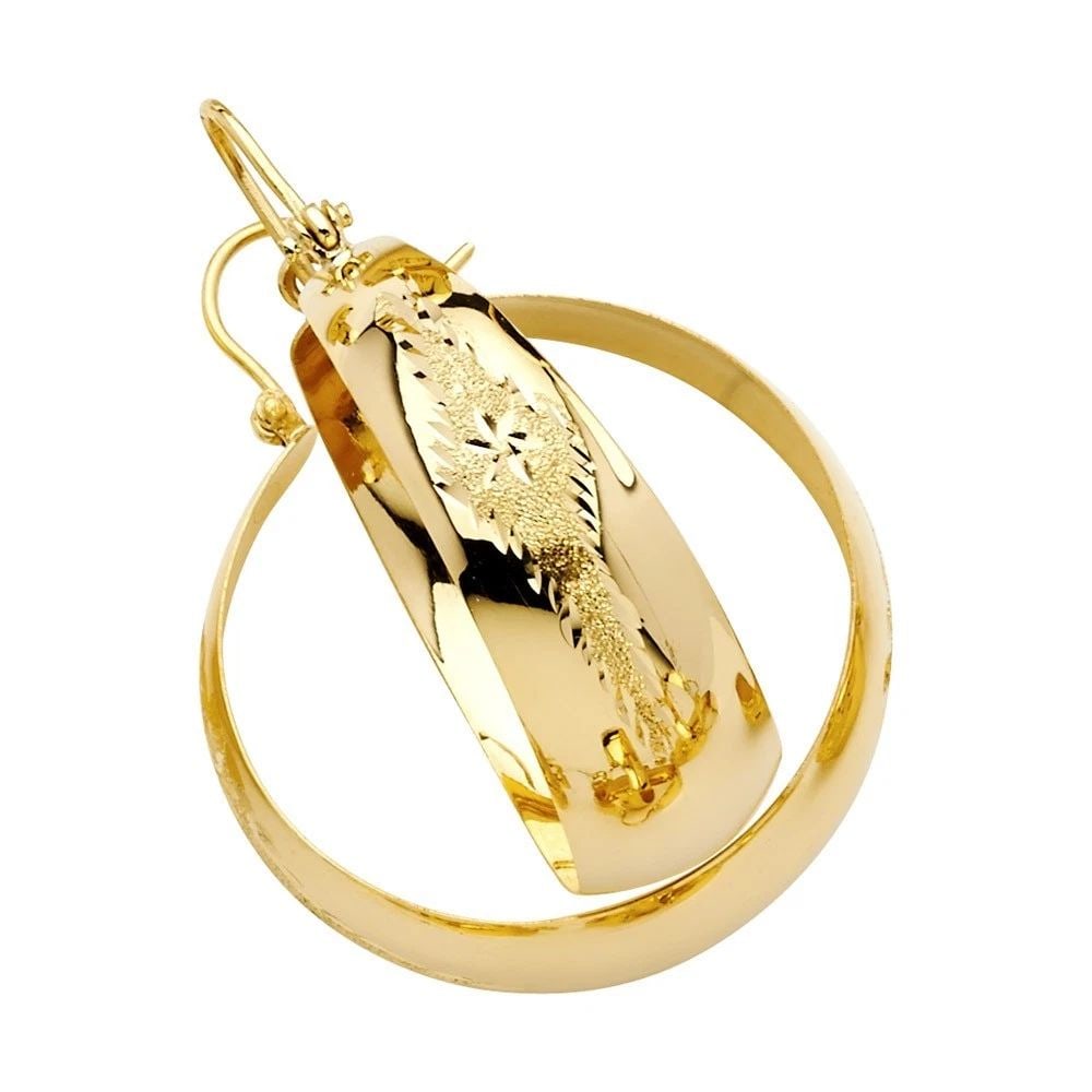 NEW 14K YELLOW GOLD DC GRADUATED HOOP EARRINGS (1 of 2)