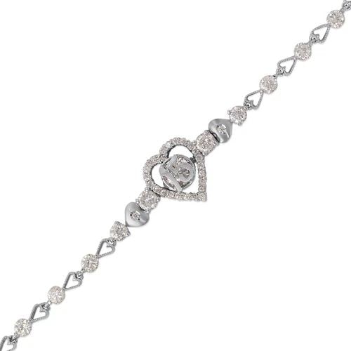 NEW 14K WHITE GOLD FANCY 15 ANOS BRACELET: NEW 14K WHITE GOLD FANCY 15 ANOS BRACELET FANCY 15 ANOS BRACELET NEW 14K WHITE GOLD LENGTH: 7" inch AVERAGE Apx WEIGHT: 8.5g