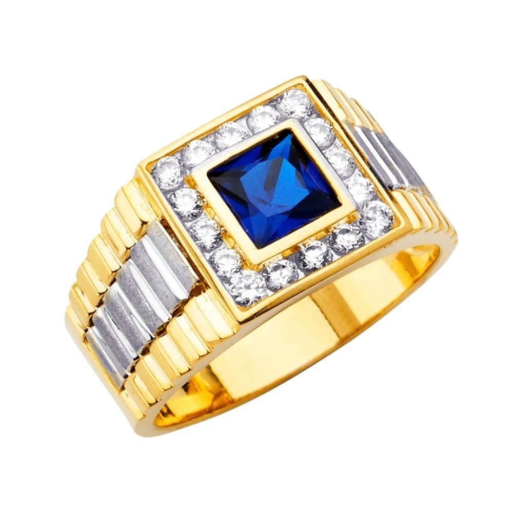 NEW 14K TWO TONE GOLD MEN'S RING - SIZE 10: NEW 14K TWO TONE GOLD MEN'S RING MEN'S RING NEW 14K TWO TONE GOLD WIDTH : WEIGHT : 8.4g