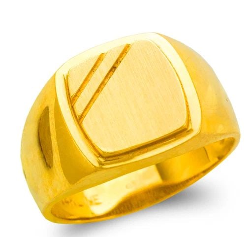 NEW 14K YELLOW GOLD LADIES SIGNET DESIGN RING: NEW 14K YELLOW GOLD LADIES SIGNET DESIGN RING LADIES SIGNET DESIGN RING NEW 14K YELLOW GOLD Apx. SIZE: 13mm Apx. WEIGHT: 8.3g