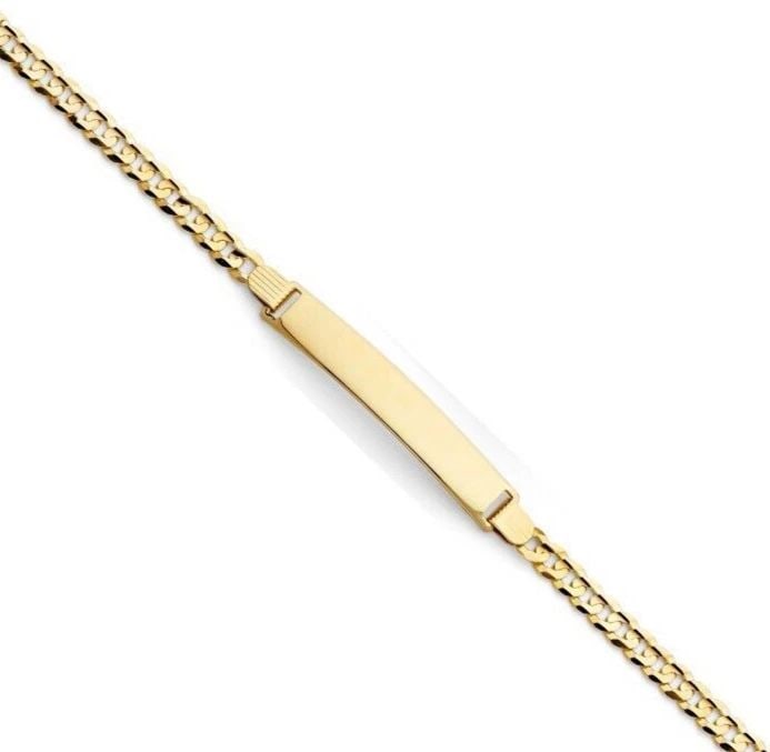 NEW 14K YELLOW GOLD CURB ID BRACELET (1 of 2)