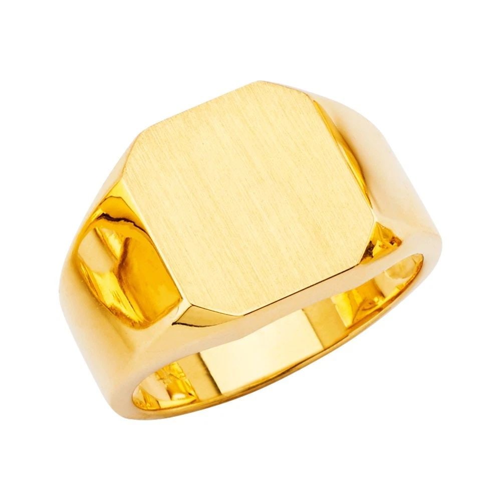 NEW 14K YELLOW GOLD MEN'S SIGNET RING - SIZE 10 (1 of 2)