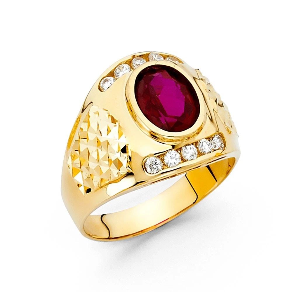NEW 14K YELLOW GOLD MEN'S RING - SIZE 10 (1 of 2)