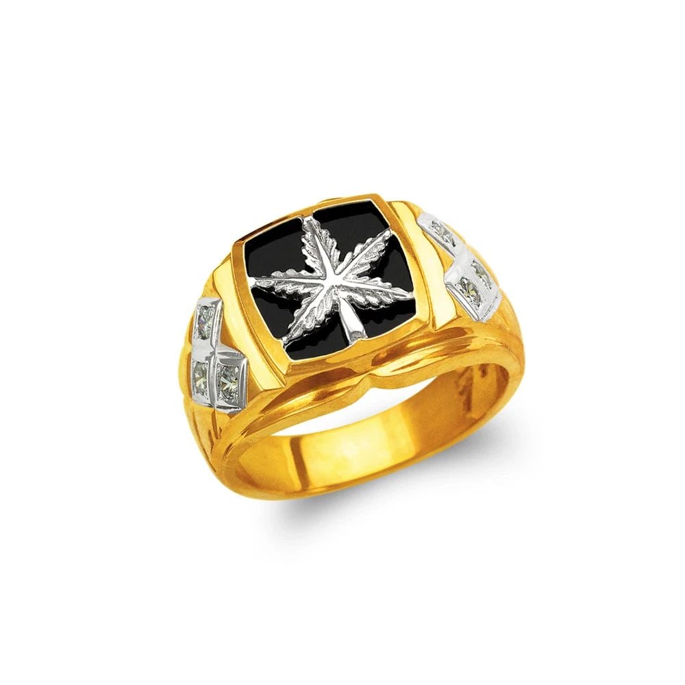NEW 14K TWO TONE GOLD MEN'S FANCY LION RING (1 of 2)