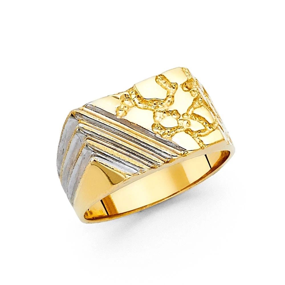 NEW 14K YELLOW GOLD NUGGET RING: NEW 14K YELLOW GOLD NUGGET RING NUGGET RING NEW 14K YELLOW GOLD WIDTH : 12 mm WEIGHT : 7.8g
