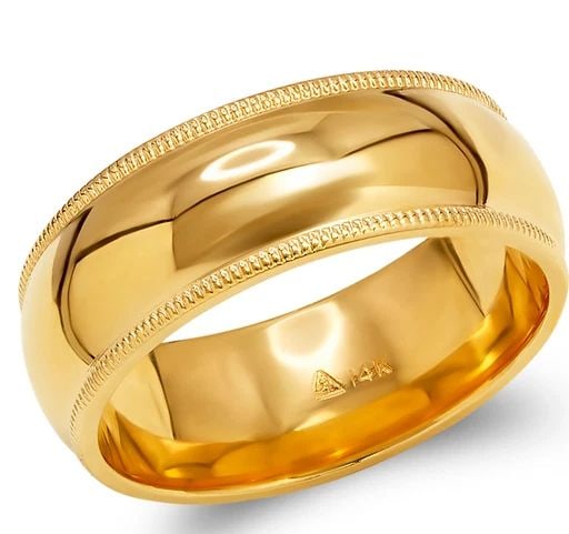 NEW 14K YELLOW GOLD 7MM MILLIGRAIN WEDDING BAND: NEW 14K YELLOW GOLD 7MM MILLIGRAIN WEDDING BAND 7MM MILLIGRAIN WEDDING BAND NEW 14K YELLOW GOLD SIZE Apx: 7mm WEIGHT: 7.6g
