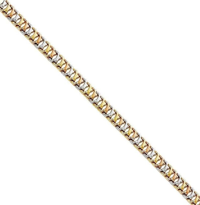 NEW 14K TRI COLOR GOLD STAMPATO BRACELET: NEW 14K TRI COLOR GOLD STAMPATO BRACELET STAMPATO BRACELET NEW 14K TRI COLOR GOLD LENGTH - 7.25in Apx WEIGHT - 7.5g