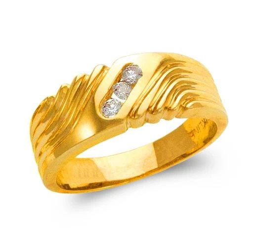 NEW 14K YELLOW GOLD MEN'S COUPLE RING (1 of 2)