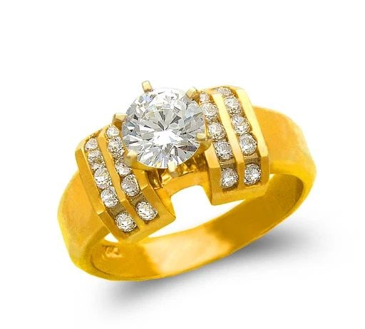 NEW 14K YELLOW GOLD LADIES FASHION SOLITAIRE RING: NEW 14K YELLOW GOLD LADIES FASHION SOLITAIRE RING LADIES FASHION SOLITAIRE RING NEW 14K YELLOW GOLD Apx. SIZE: 10mm Apx. WEIGHT: 7.4g