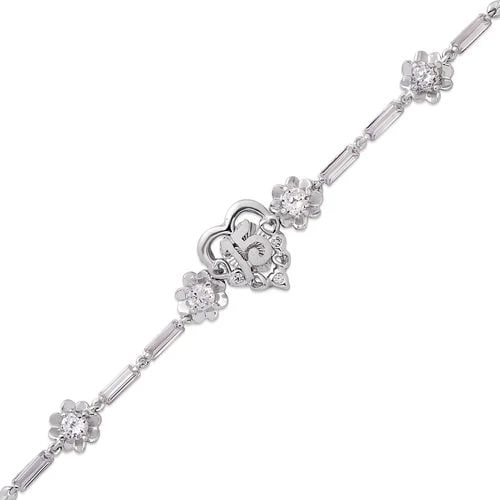 NEW 14K WHITE GOLD FANCY 15 ANOS BRACELET: NEW 14K WHITE GOLD FANCY 15 ANOS BRACELET FANCY 15 ANOS BRACELET NEW 14K WHITE GOLD LENGTH: 7" inch AVERAGE Apx WEIGHT: 7.3g