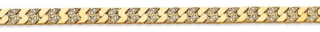 NEW 14K YELLOW GOLD FANCY BRACELET: NEW 14K YELLOW GOLD FANCY BRACELET FANCY BRACELET NEW 14K YELLOW GOLD C Z LENGTH - 7.5in Apx WEIGHT - 7.1g