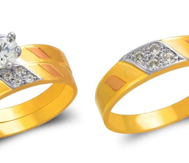 NEW 14K TRICOLOR GOLD TRICOLOR WEDDING TRIO RING SET (1 of 2)
