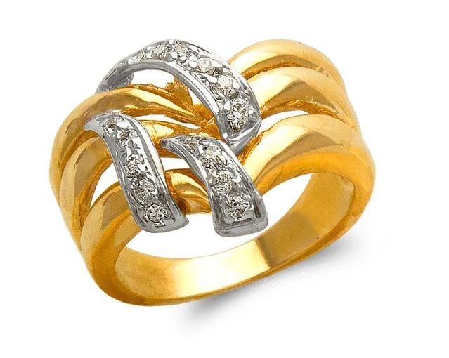 NEW 14K TWO TONE GOLD LADIES FASHION RING: NEW 14K TWO TONE GOLD LADIES FASHION RING LADIES FASHION RING NEW 14K TWO TONE GOLD Apx. WIDTH: 17mm Apx. WEIGHT: 7.1g