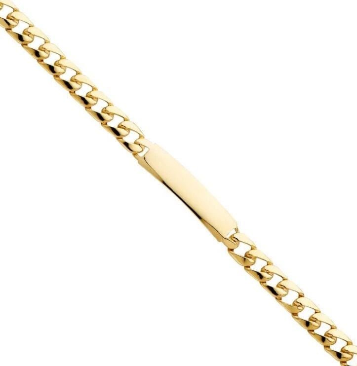 NEW 14K YELLOW GOLD CURB LINK BABY ID BRACELET (1 of 2)